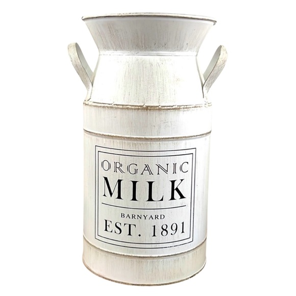 Other - “Organic Milk” White Farmhouse Rustic Country Vintage Home Decor Accent Vase